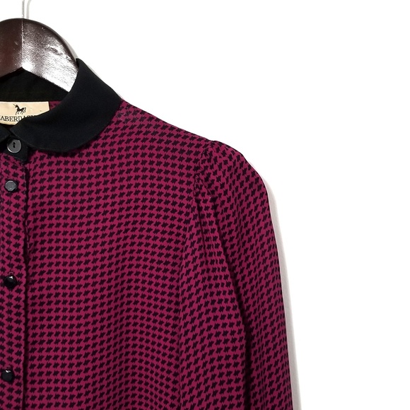 Vintage Houndstooth Peter Pan Collar Blouse - Picture 2 of 7